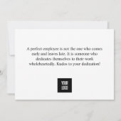 メッセージパーソナライズされた「従業員の感謝の日」 サンキューカード (裏面)