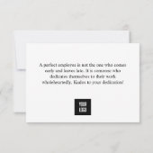 メッセージパーソナライズされた「従業員の評価」 サンキューカード (裏面)