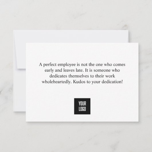 メッセージパーソナライズされた「従業員の評価」 サンキューカード (裏面)