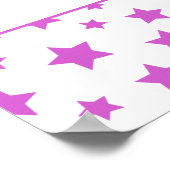 メッセージフォト付きピンク星誕生日 ポスター (角)