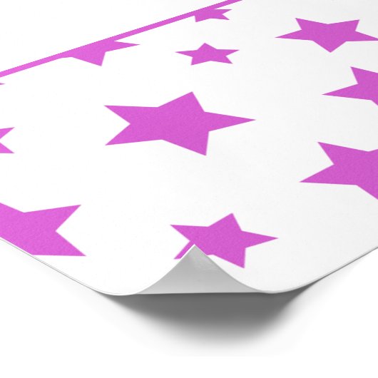 メッセージフォト付きピンク星誕生日 ポスター (角)