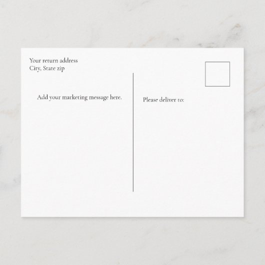 メッセージフォト新しいお客様のビジネスのお知らせ 案内ポストカード (裏面)