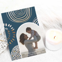 メッセージブルーのメリークリスマスフォト