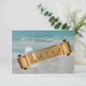 メッセージボトルビーチ結婚式 出欠カード (スタンド正面)