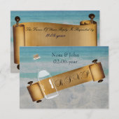 メッセージボトルビーチ結婚式 出欠カード (正面/裏面)