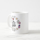 メッセージユニーク付き女性のデザイン前向き コーヒーマグカップ (正面左)