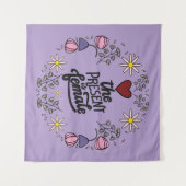 メッセージユニーク付き女性のデザイン前向き タペストリー (正面(横))