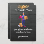 メッセージレター配送業者メールマン郵便運送業者 サンキューカード (正面/裏面)