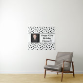 メッセージ付きのブラックスターバースデー タペストリー フォト (インサイチュ(横))