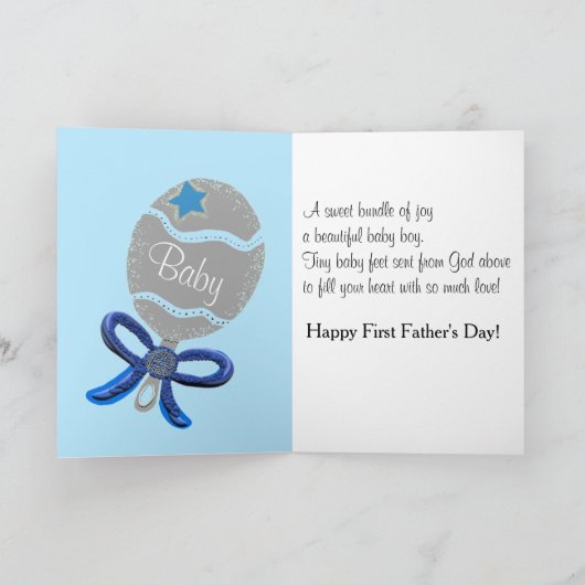 メッセージ付きの父の日の男の赤ちゃん カード (内部)