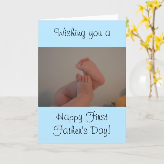 メッセージ付きの父の日の男の赤ちゃん カード (黄色い花)