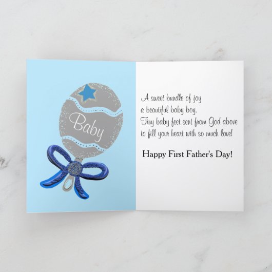 メッセージ付きの父の日の男の赤ちゃん カード (内部)
