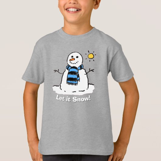 メッセージ付きの雪だるま! Tシャツ (正面)
