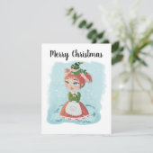 メッセージ付きクリスマス人形カスタマイズ可能カード シーズンカード (スタンド正面)
