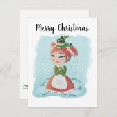 メッセージ付きクリスマス人形カスタマイズ可能カード シーズンカード (正面/裏面)