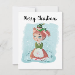 メッセージ付きクリスマス人形カスタマイズ可能カード シーズンカード