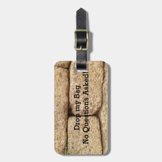 メッセージ付きセメントブおもしろいロック ラゲッジタグ (正面縦)