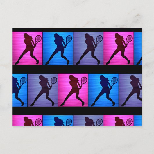 メッセージ付きテニスパーソナライズされたはがき! ポストカード (正面)