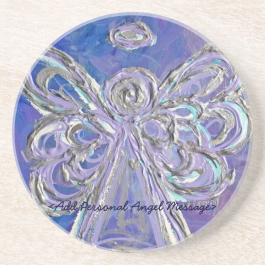 メッセージ付きパープルエンジェルカスタマイズコースター コースター (正面)