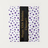 メッセージ付きパープルスターバースデータペストリー タペストリー (正面)