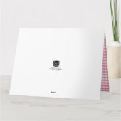 メッセージ付きピンク色フローラハッピーバースデー カード (裏面)