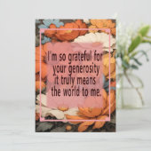 メッセージ付きフローラルサンキューカード サンキューカード (スタンド正面)