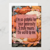 メッセージ付きフローラルサンキューカード サンキューカード (正面/裏面)