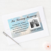 メッセージ付きメモリアルシール – 写真の追加 長方形シール (封筒)