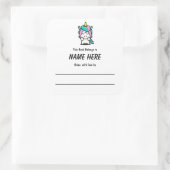 メッセージ付きユニコーン子ども蔵書票 スクエアシール (バッグ)