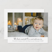 メッセージ付き住所クラシック写真の変更 案内ポストカード (正面/裏面)