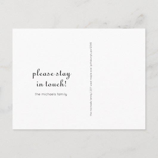 メッセージ付き住所クラシック写真の変更 案内ポストカード (裏面)