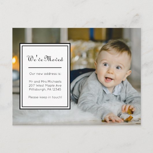 メッセージ付き住所クラシック写真の変更 案内ポストカード (正面)