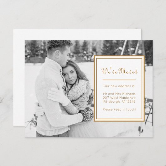 メッセージ付き住所クラシック写真の変更 案内ポストカード (正面/裏面)