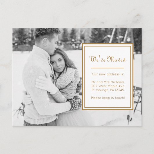 メッセージ付き住所クラシック写真の変更 案内ポストカード (正面)