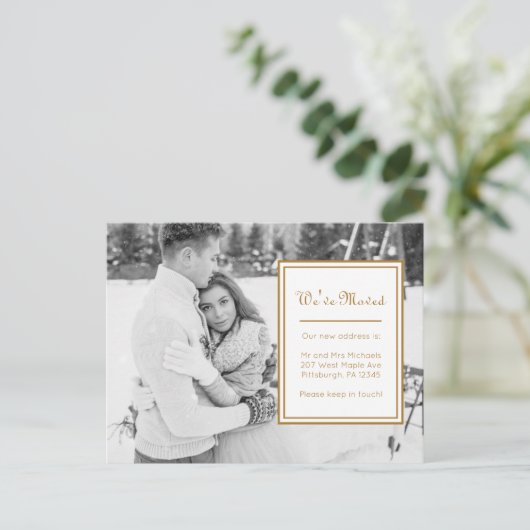 メッセージ付き住所クラシック写真の変更 案内ポストカード (スタンド正面)