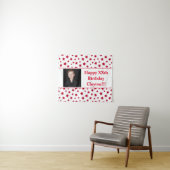 メッセージ付き写真誕生日タペストリー 赤い星 タペストリー (インサイチュ(横))