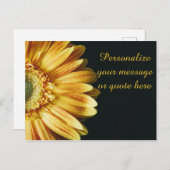 メッセージ付き巨大な黄色のひまわりパーソナライズされた花 ポストカード (正面/裏面)