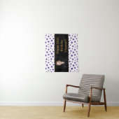 メッセージ付き紫の星の写真誕生日 タペストリー (インサイチュ)