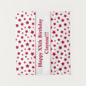 メッセージ付き誕生日レッドスタータペストリー タペストリー (正面)