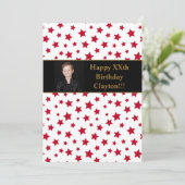 メッセージ付き赤星フォトバースデーパーティー 招待状 (スタンド正面)