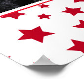 メッセージ付き赤星フォト誕生日ポスター ポスター (角)