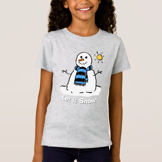 メッセージ付き雪だるま！ Tシャツ (正面)
