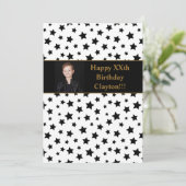 メッセージ付き黒星フォトバースデーパーティー 招待状 (スタンド正面)