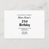 メッセージ付き黒星フォトバースデーパーティー 招待状 (裏面)