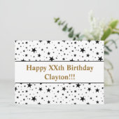 メッセージ付き黒星誕生日 招待状 (スタンド正面)