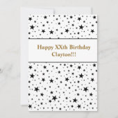 メッセージ付き黒星誕生日 招待状 (正面)
