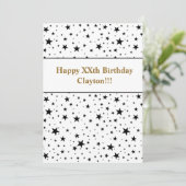メッセージ付き黒星誕生日 招待状 (スタンド正面)