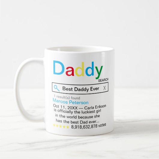 メッセージ付最高のきDaddy Ever検索エンジンの結果 コーヒーマグカップ (左)