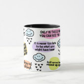 メッセージ前向きがアップし与えない マグカップ (中央)