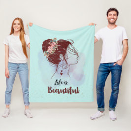 メッセージ感動的ライフは美しい フリースブランケット